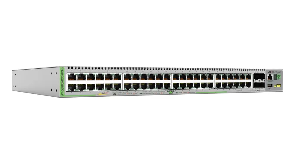 Switch Allied Telesis GS980MX/52PSM  cu management  cu PoE  40x1000Mbps + 8x5000Mbps + 4xSFP+