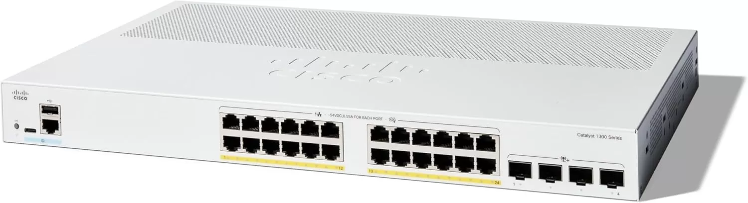 Switch Cisco Catalyst C1300-24P-4X  cu management  cu PoE  24x1000Mbps + 4xSFP+