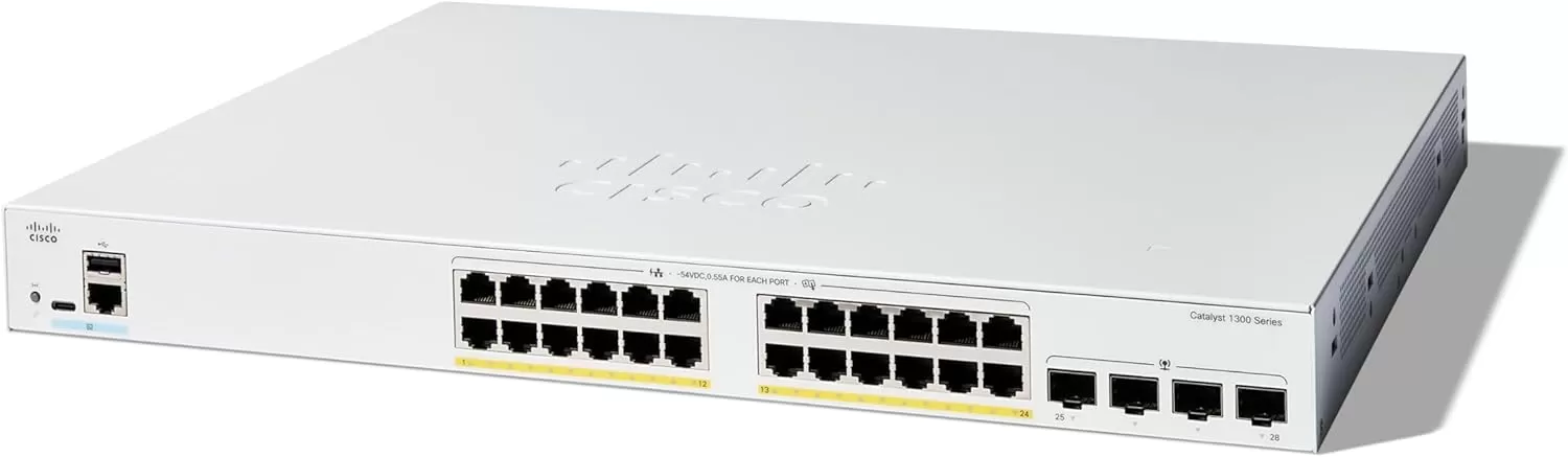 Switch Cisco Catalyst C1300-24FP-4G cu management cu PoE 24x1000Mbps + 4xSFP