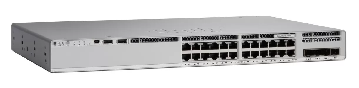 Switch Cisco Catalyst C9200L-24PXG-2Y-E  cu management  cu PoE  16x1000Mbps + 8x10000Mbps + 2xSFP+  Network Essentials