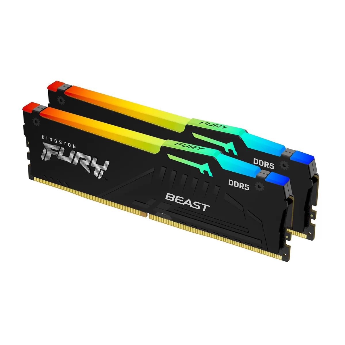 Memorie Desktop Kingston Fury Beast RGB 32GB(2 x 16GB) DDR5 6400Mhz CL34 Black