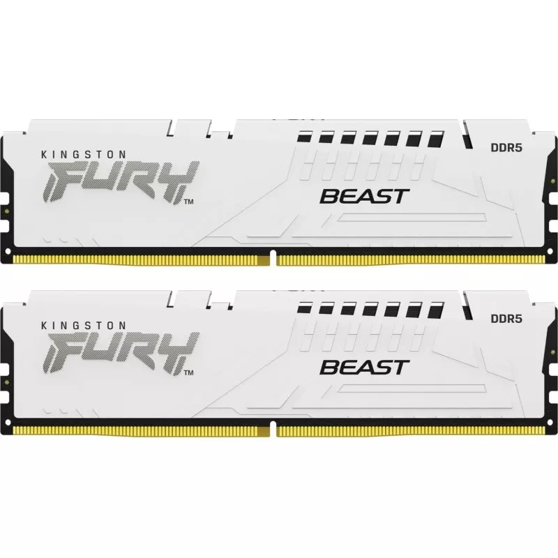 Memorie Desktop Kingston Fury Beast 32GB(2 x 16GB) DDR5 6000Mhz CL30 White