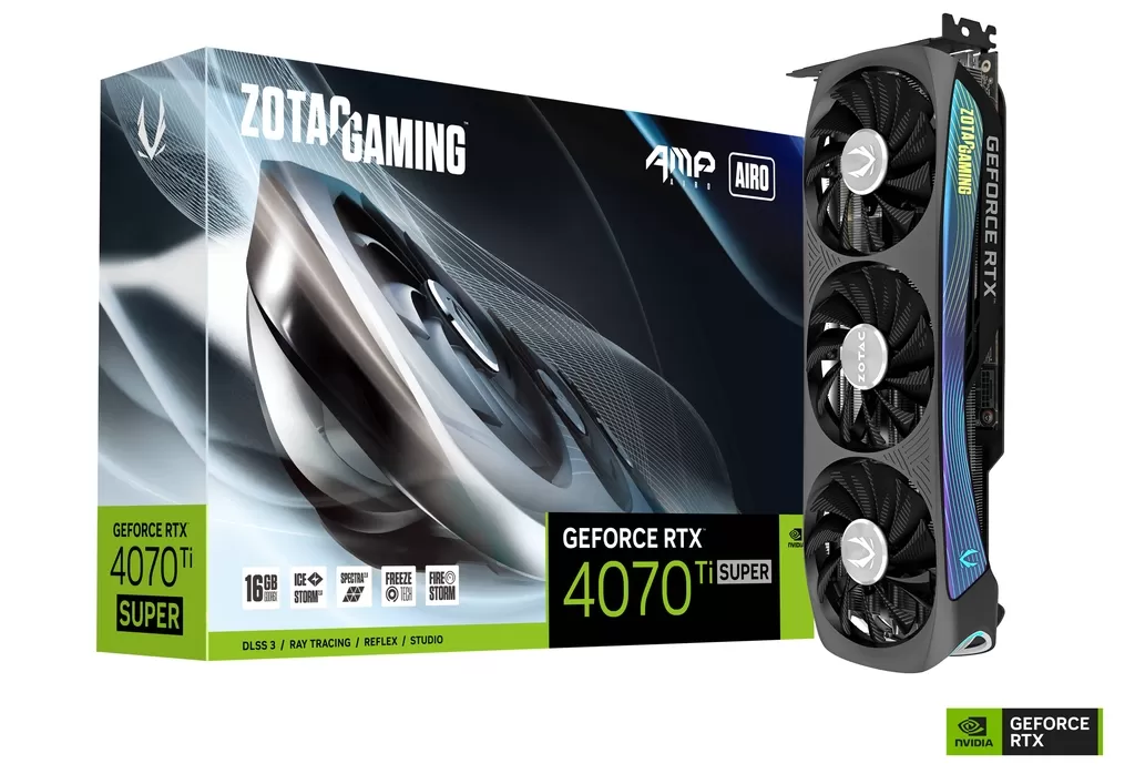 Placa Video Zotac GAMING GeForce RTX 4070 Ti SUPER AMP AIRO 16GB GDDR6X 256 biti