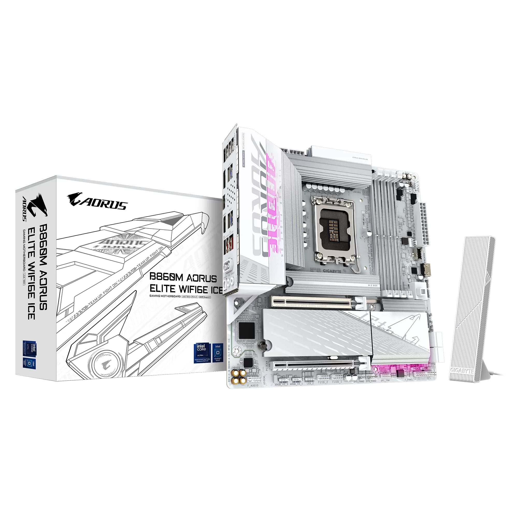 Placa de baza Gigabyte B860M AORUS ELITE WIFI6E ICE Socket 1851