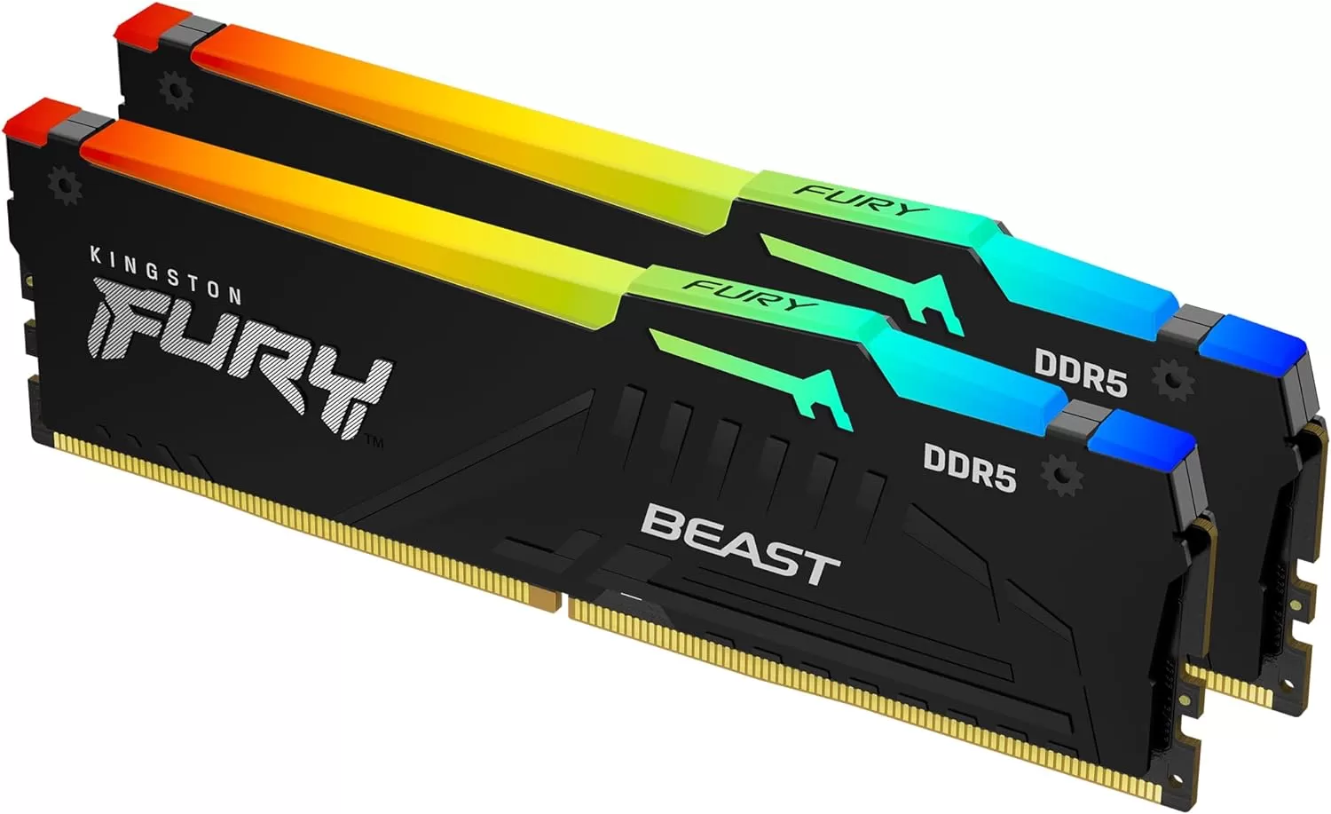 Memorie Desktop Kingston Fury Beast RGB 32GB(2 x 16GB) DDR5 6000Mhz CL36 AMD Expo Black