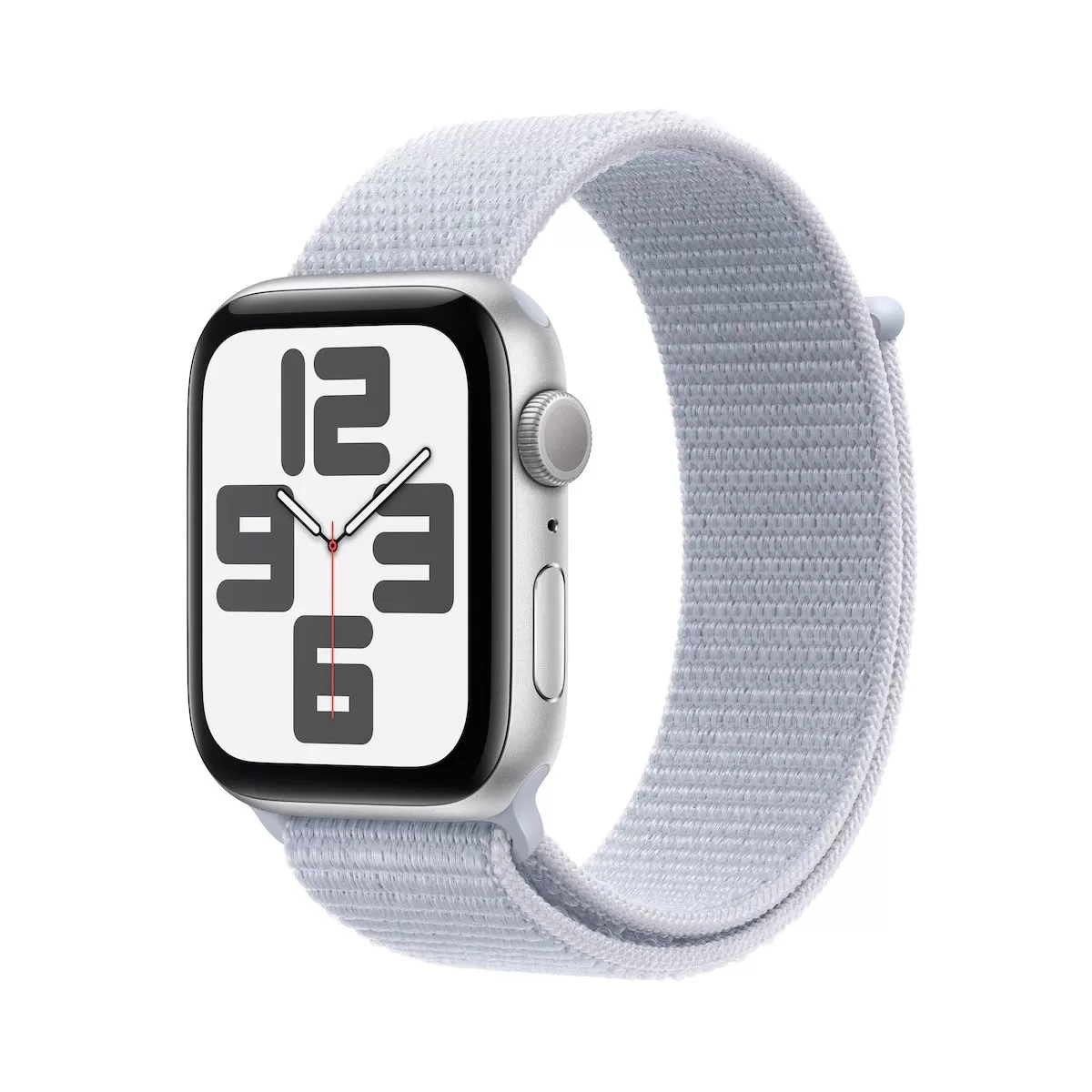 Smartwatch Apple Watch SE GPS + Cellular (2024)  44mm  Carcasa Silver Aluminium  Bratara Blue Cloud Sport Loop