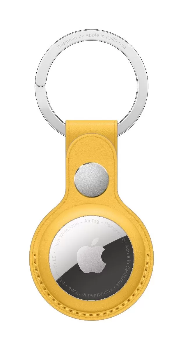 Breloc Apple MM063ZM/A pentru AirTag Leather Key Ring  Meyer Lemon (Seasonal Summer2021)