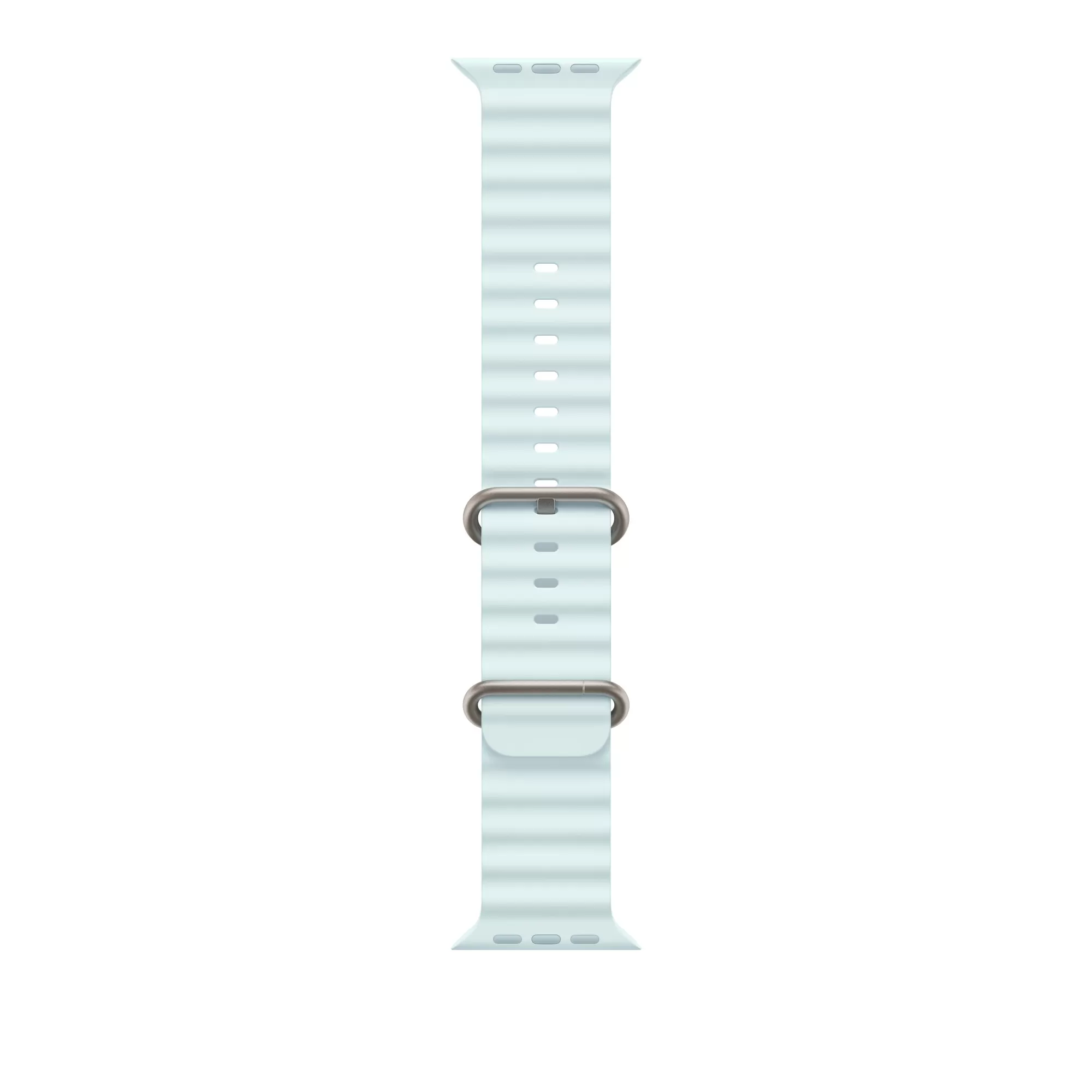 Curea Smartwatch Apple pentru Apple Watch 49mm Ice Blue Ocean Band  Natural Titanium Finish