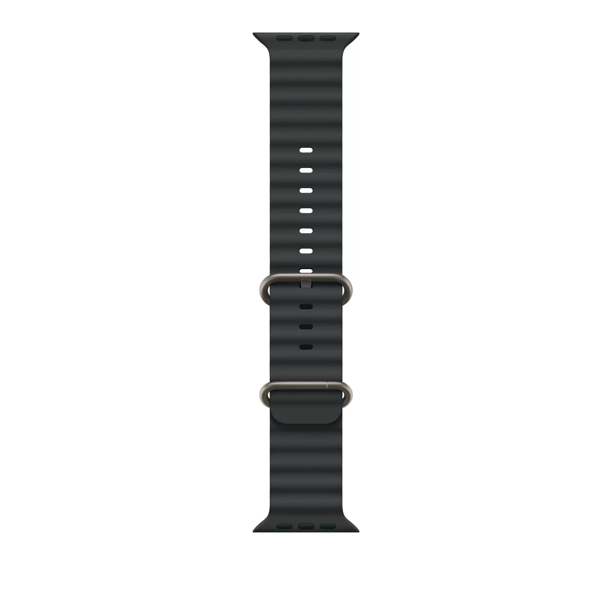 Curea Smartwatch Apple pentru Apple Watch 49mm Black Ocean Band Natural Titanium Finish