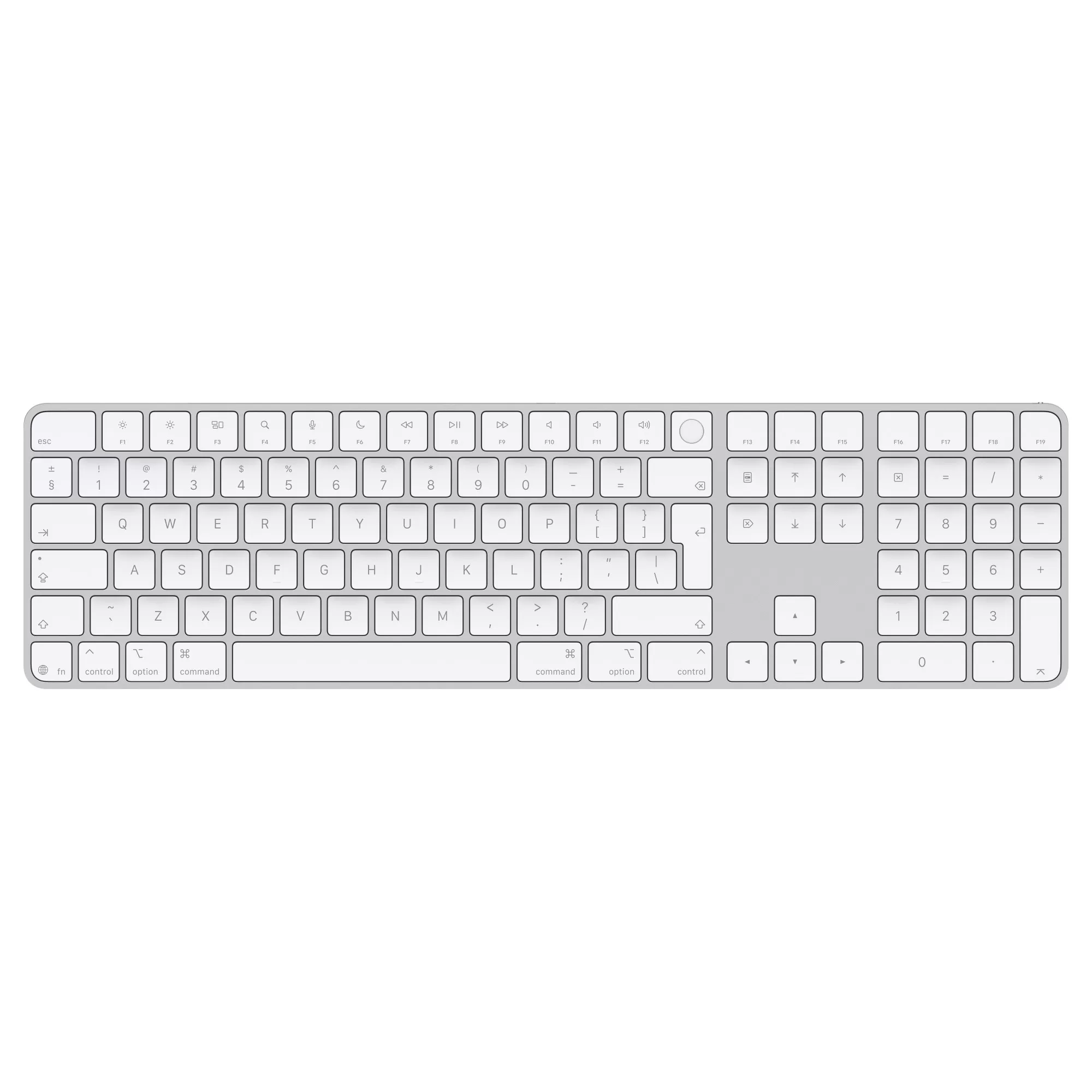 Tastatura Apple Magic Keyboard (2024) MXK73Z/A cu Touch ID si Numeric Keypad Layout INT White Keys