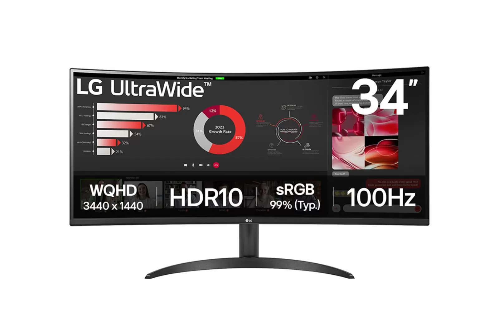 Monitor LED LG 34WR50QK-B 34