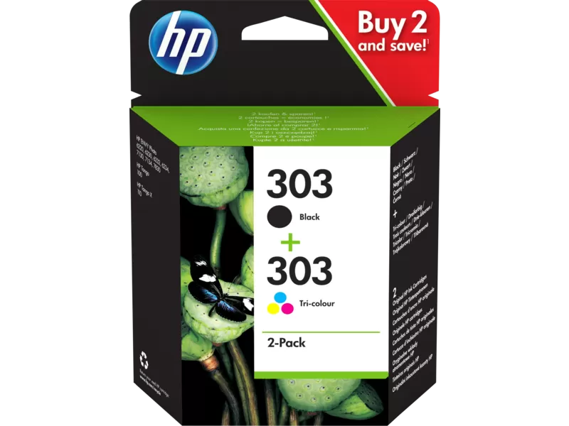 Pachet 2 Cartuse Inkjet HP 303 Black + Color