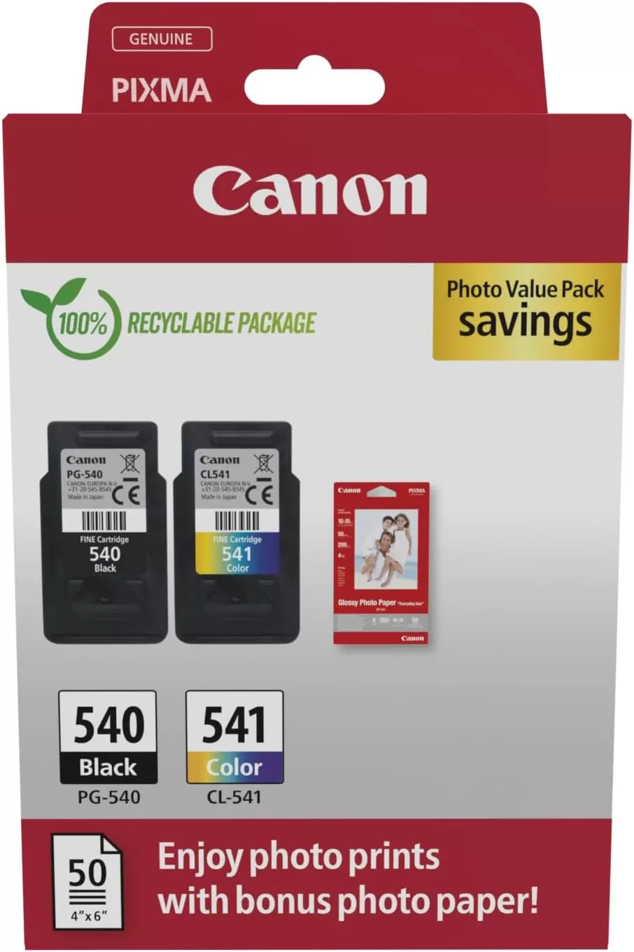 Pachet Cartuse Inkjet Canon PG-540 / CL-541 8ml 50 coli foto