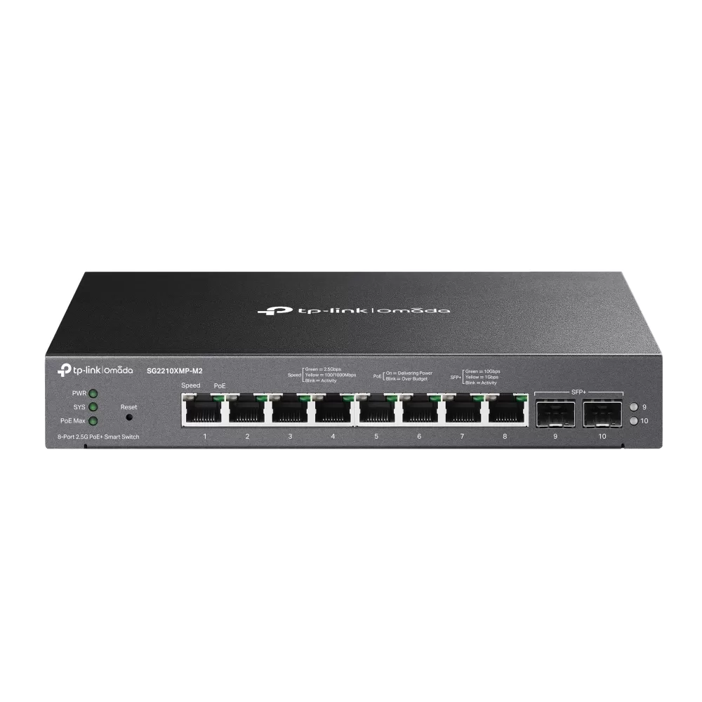 Switch TP-Link Omada SG2210XMP-M2 cu management cu PoE 8x2500Mbps (8xPoE+) + 2xSFP+