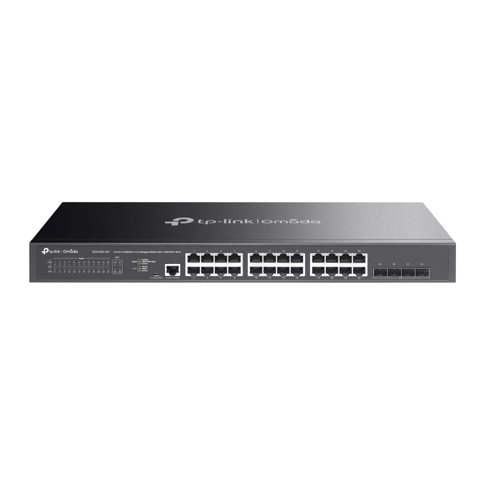 Switch TP-Link Omada SG3428X-M2 cu management fara PoE 24x2500Mbps + 4xSFP+